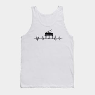 Keyboard Piano  heartbeat Funny Piano Driver , Musical heartbeat Tank Top